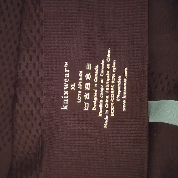 Knitwear Sports Bra, Black and Teal, XL - Picture 3 of 5